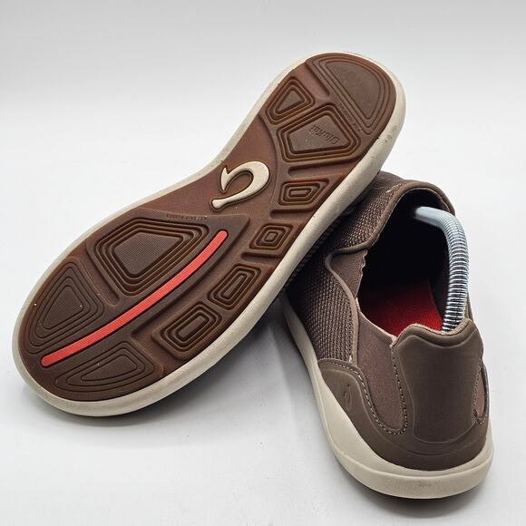 Olukai Nohea Pae Mens 8.5 Brown Mesh Slip-On Comfort Shoe Athleisure Resortwear - Picture 4 of 6